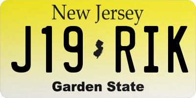NJ license plate J19RIK