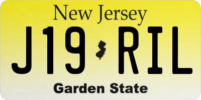 NJ license plate J19RIL