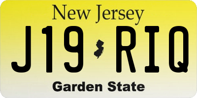 NJ license plate J19RIQ