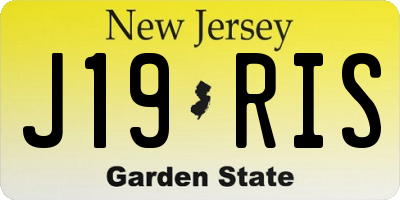NJ license plate J19RIS