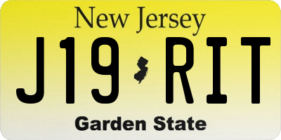 NJ license plate J19RIT