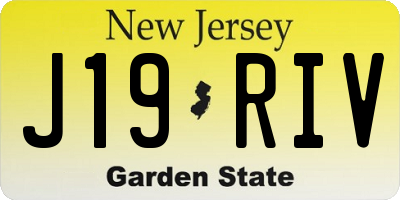 NJ license plate J19RIV
