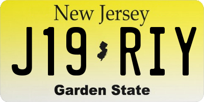 NJ license plate J19RIY