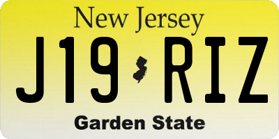 NJ license plate J19RIZ