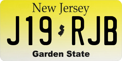 NJ license plate J19RJB