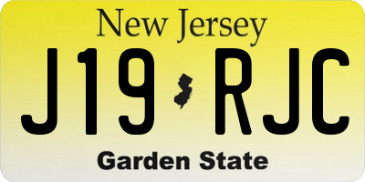 NJ license plate J19RJC