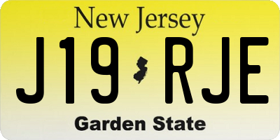 NJ license plate J19RJE