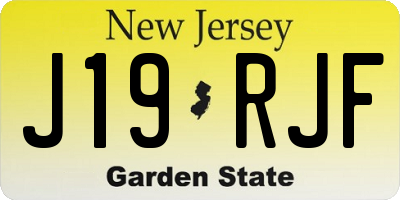 NJ license plate J19RJF