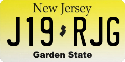 NJ license plate J19RJG