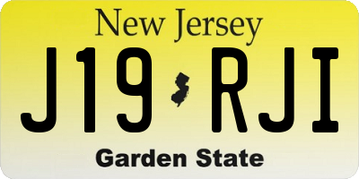 NJ license plate J19RJI