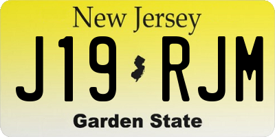 NJ license plate J19RJM