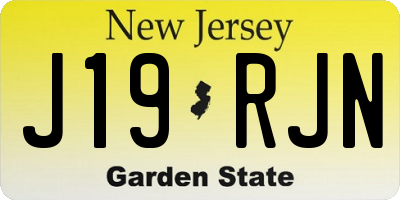 NJ license plate J19RJN