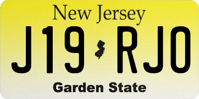 NJ license plate J19RJO