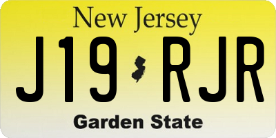 NJ license plate J19RJR