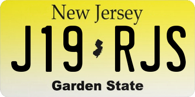 NJ license plate J19RJS