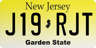 NJ license plate J19RJT