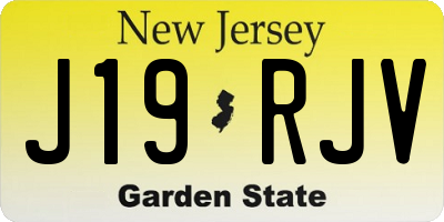 NJ license plate J19RJV