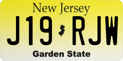 NJ license plate J19RJW