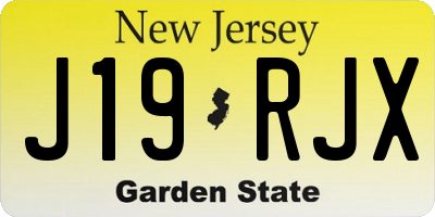 NJ license plate J19RJX