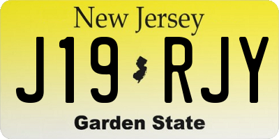 NJ license plate J19RJY