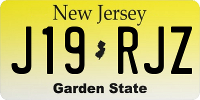 NJ license plate J19RJZ