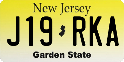 NJ license plate J19RKA