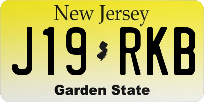 NJ license plate J19RKB