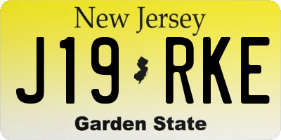 NJ license plate J19RKE