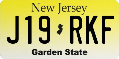 NJ license plate J19RKF