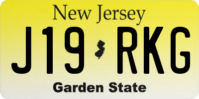 NJ license plate J19RKG
