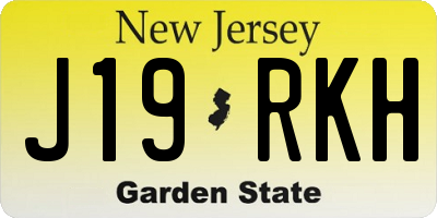 NJ license plate J19RKH