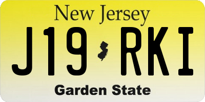 NJ license plate J19RKI