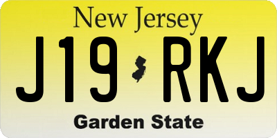 NJ license plate J19RKJ