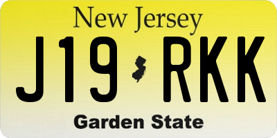 NJ license plate J19RKK