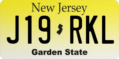 NJ license plate J19RKL