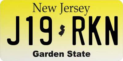 NJ license plate J19RKN