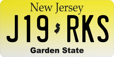 NJ license plate J19RKS
