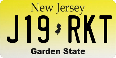 NJ license plate J19RKT
