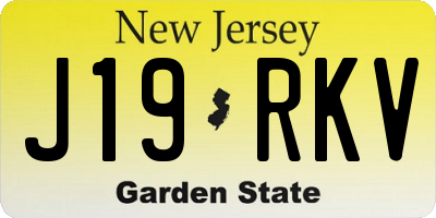 NJ license plate J19RKV
