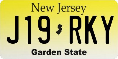 NJ license plate J19RKY
