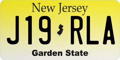 NJ license plate J19RLA
