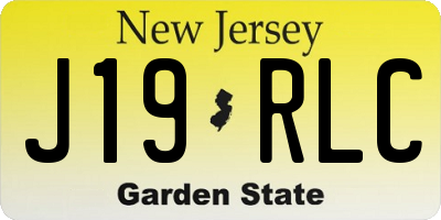 NJ license plate J19RLC