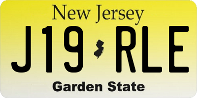 NJ license plate J19RLE