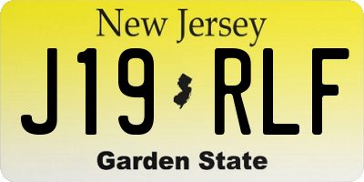 NJ license plate J19RLF
