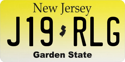NJ license plate J19RLG