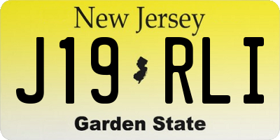 NJ license plate J19RLI