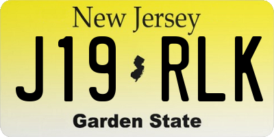 NJ license plate J19RLK