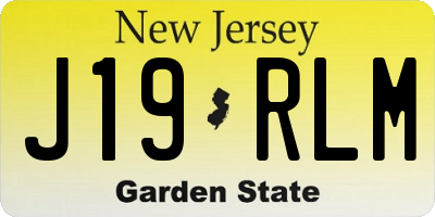NJ license plate J19RLM