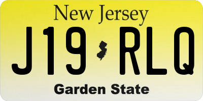 NJ license plate J19RLQ