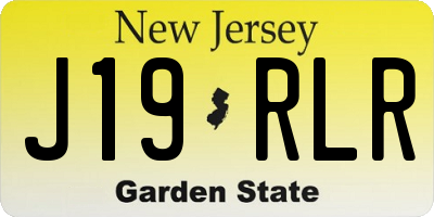 NJ license plate J19RLR